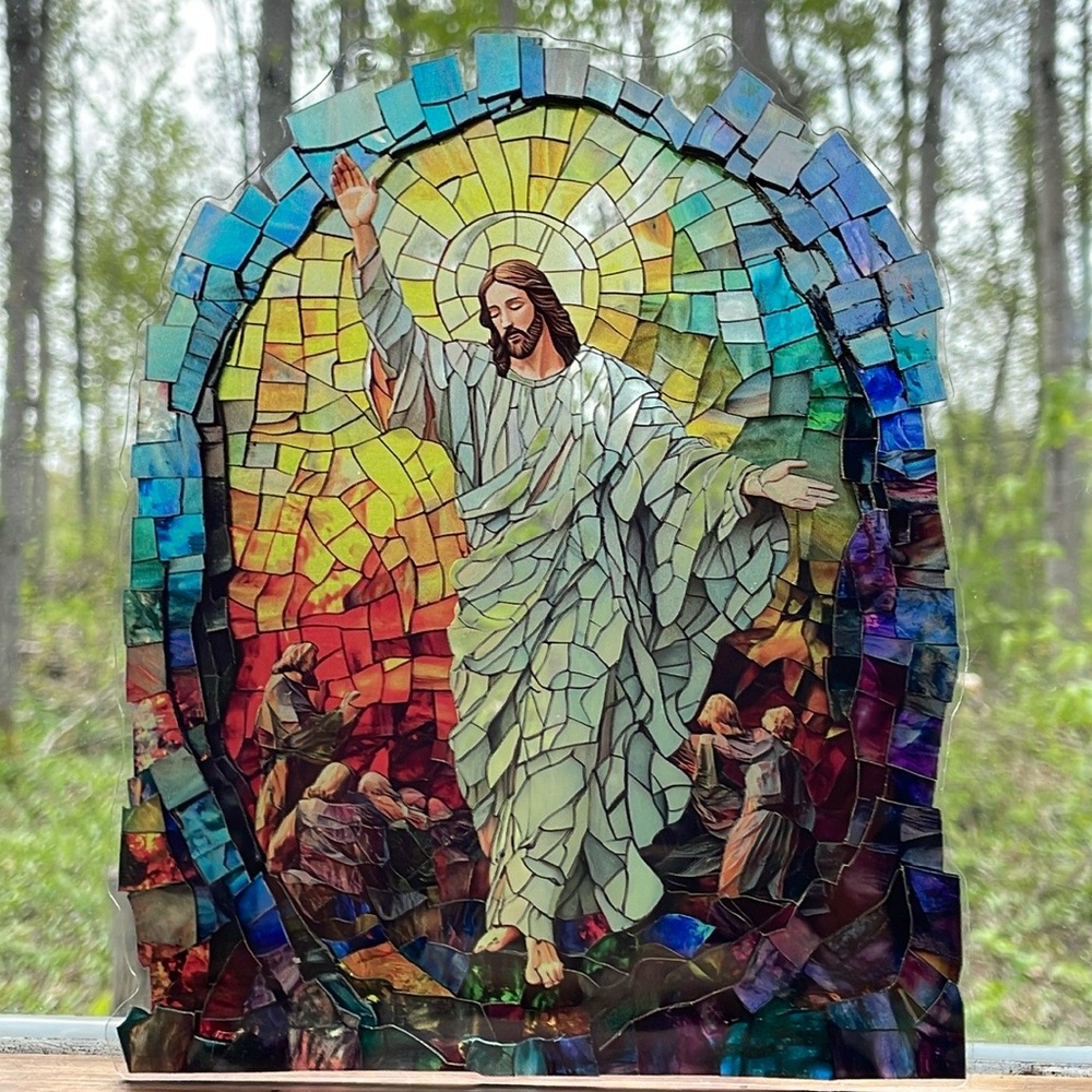 Suncatcher Acrylic Religious Home Decoration Faux Stained Glass New Gifts
